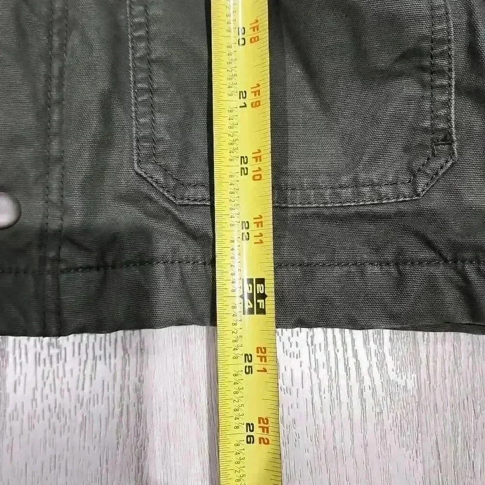 Old Navy Mens Long Sleeve Lined Collared Button Front Jacket Olive Green Size XL